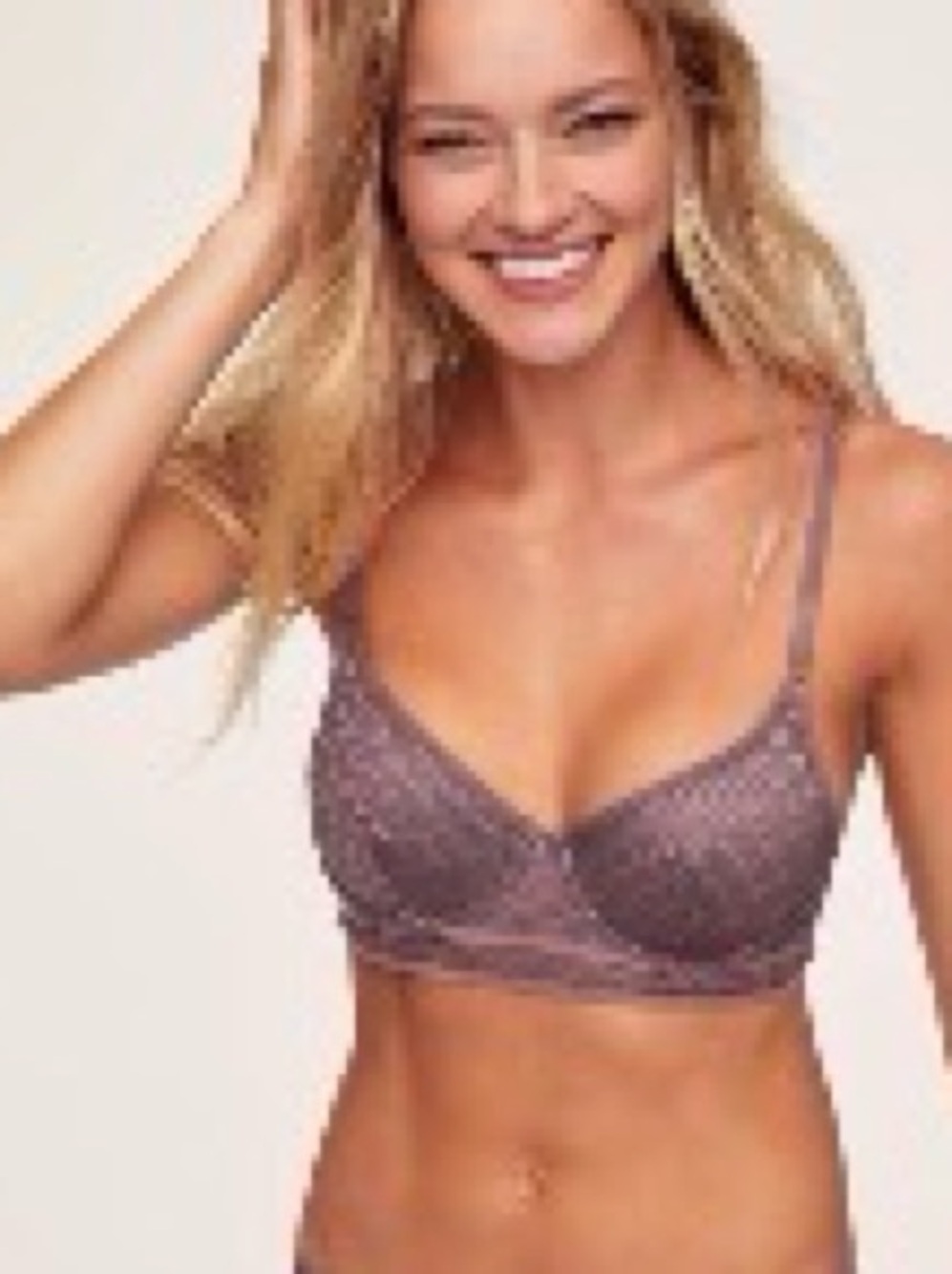 34DD Lace Trim Lilac Mauve Underwire Bra
